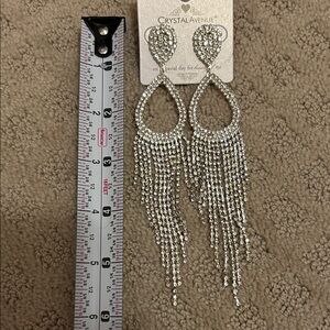 Crystal Avenue Silver Fringe Earrings